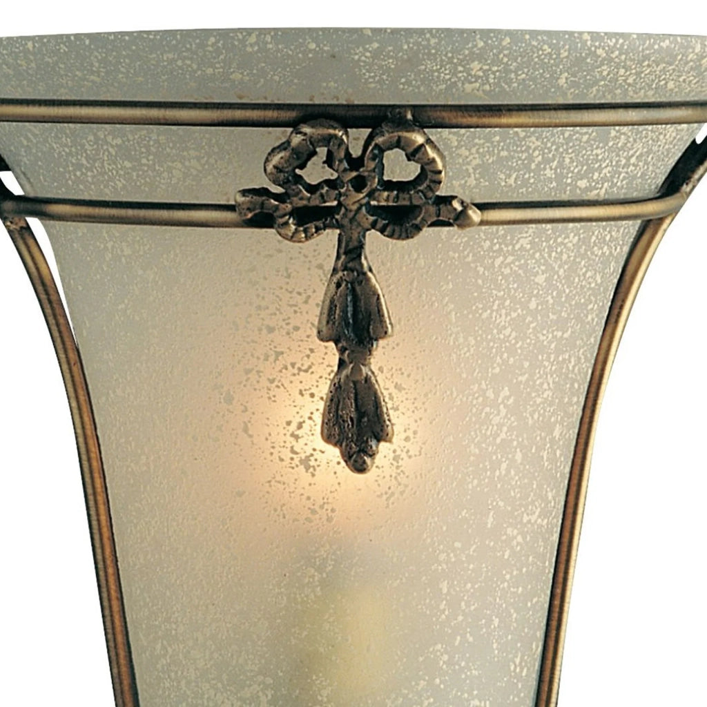 Applique Contemporanea Nashville Ottone Bronzo Vetro Ambra 1 Luce E14