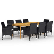 Set da Pranzo da Giardino 9 pz Nero cod mxl 36097