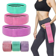 Trade Shop - 3 Fasce Elastiche In Stoffa Per Esercizi Fisici Joga Ginnastica Palestra 25x5 Cm -