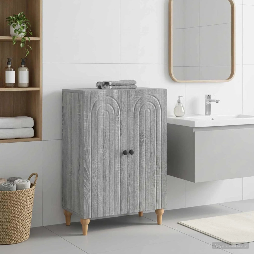 Mobiletto da Bagno ALKMAAR Sonoma grigio 59,5 x 31 x 80 cm 896181