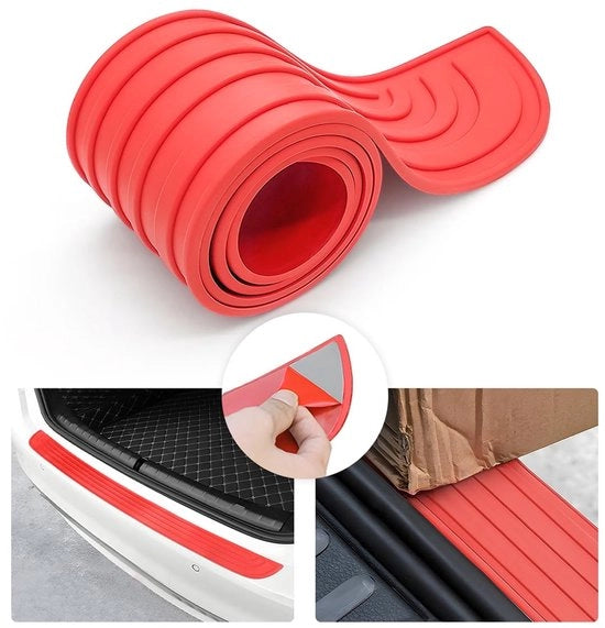 Protezione posteriore in plastica rigida - Nero - Resistente ai graffi - Antiscivolo - Impermeabile - Flessibile - Facile da installare (90 x 7 cm) - Protezione del paraurti