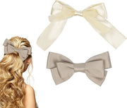2 pezzi di fermaglio a clip per capelli in seta champagne grande - accessori per capelli per donne ragazze