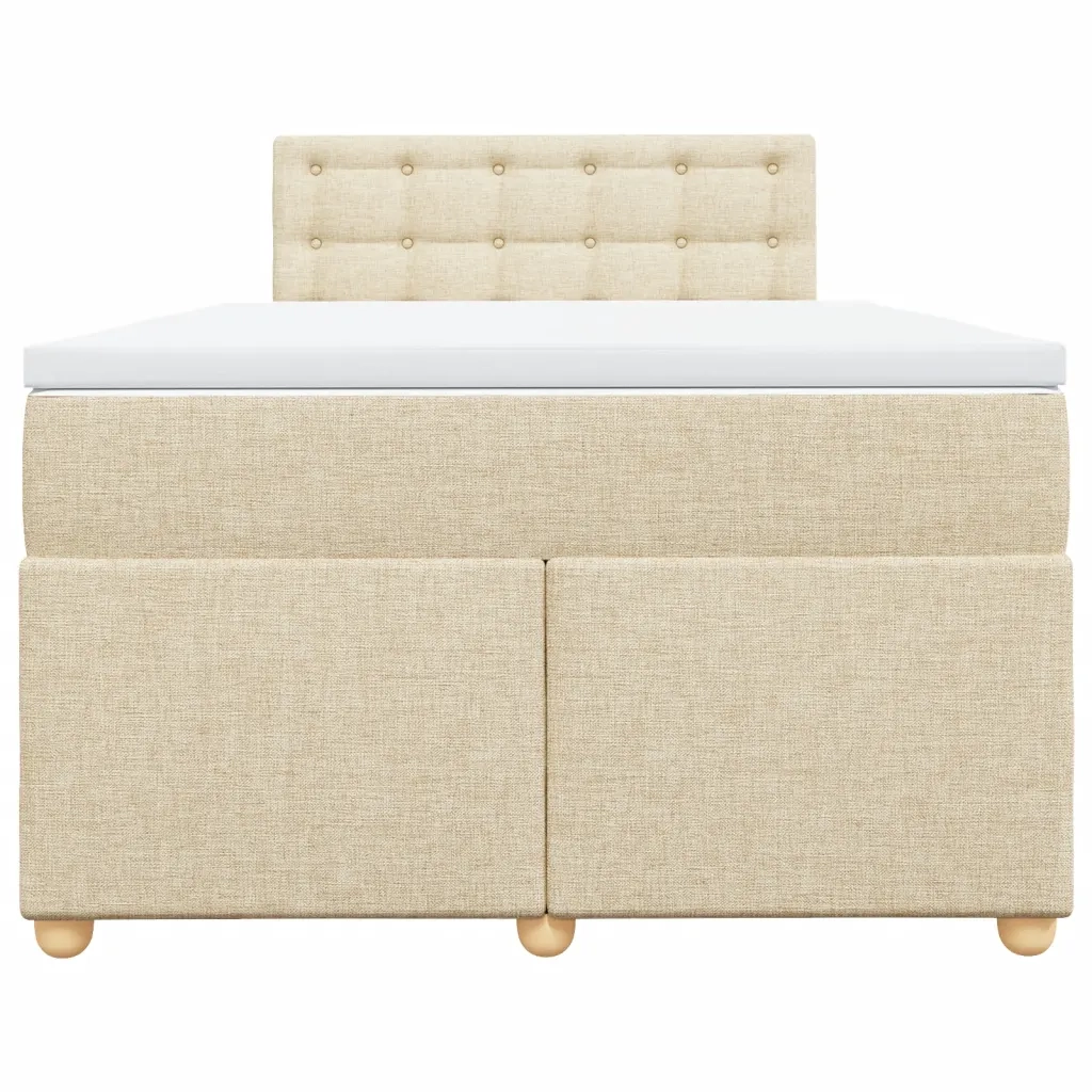 vidaXL Giroletto a Molle con Materasso Crema 120x200 cm in Tessuto