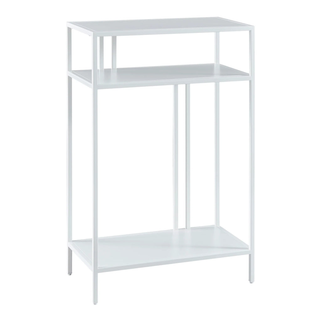 Tavolo consolle in metallo 85 x 55 x 30 cm bianco 03_0008583