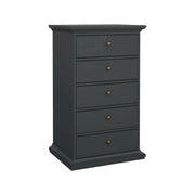 Cassettiera Pechino, Settimino multiuso, Comò camera da letto, Mobile con cassetti, 63x49 h105 cm, Grigio