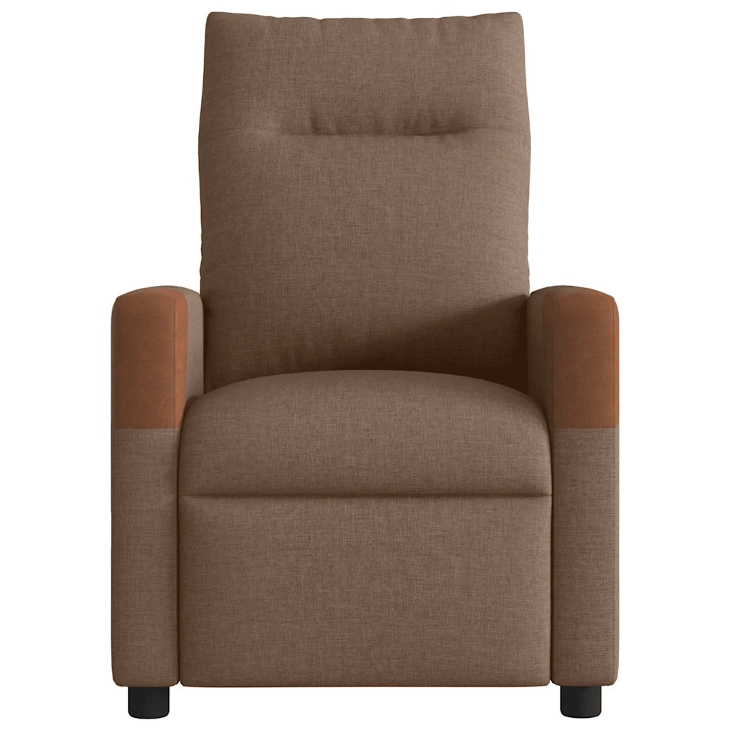 Poltrona | Sedia Relax Elettrica Reclinabile Marrone in Tessuto