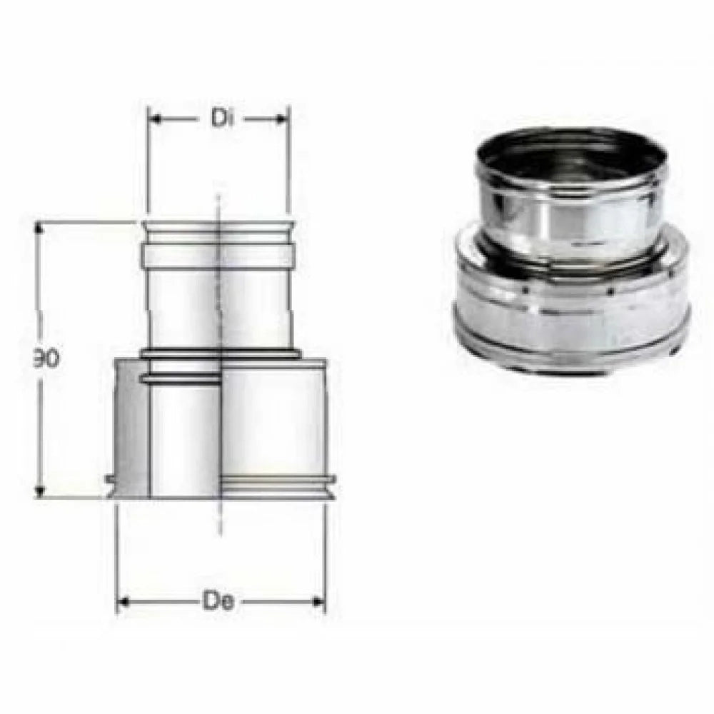 Inox doppia parete aisi 316 giun zione doppia mono d.100 150 b08x