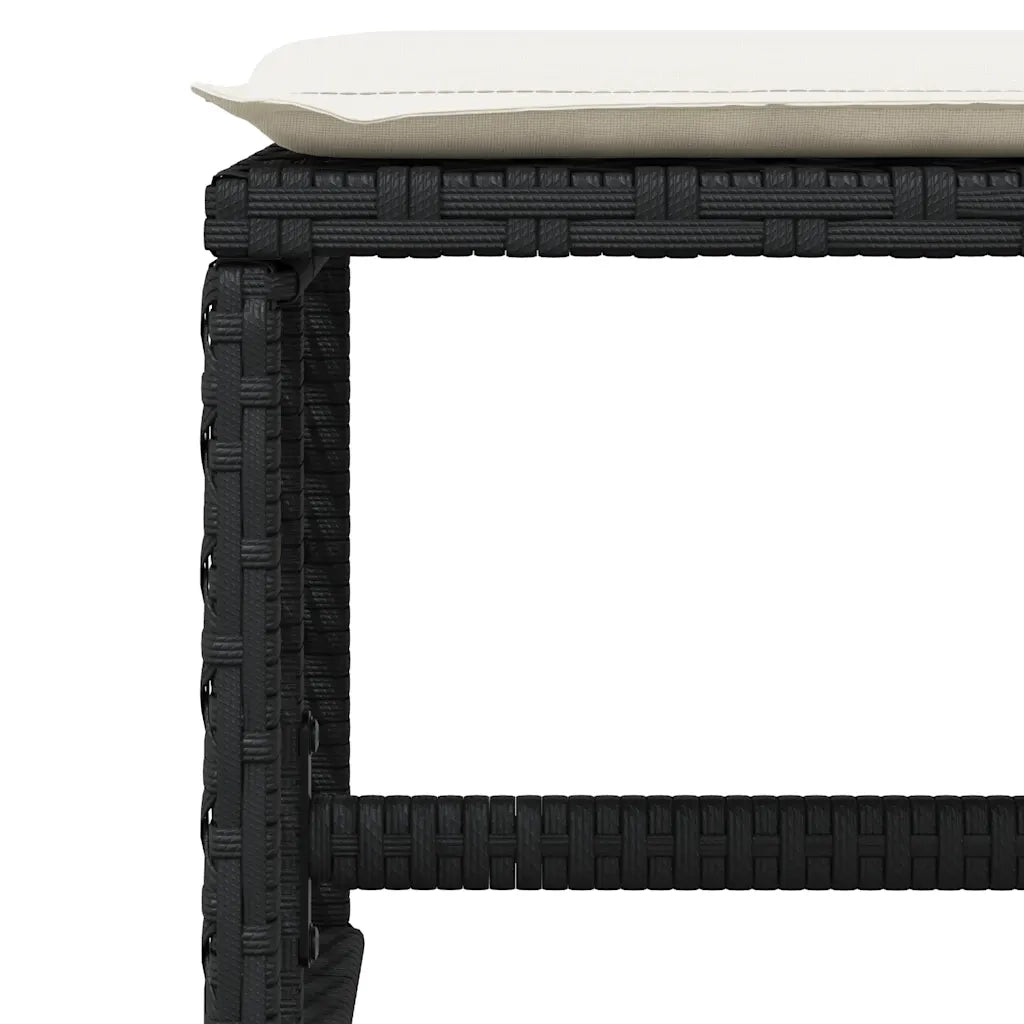 Set da Pranzo da Giardino 17 pz con Cuscini Nero in Polyrattan 3210822