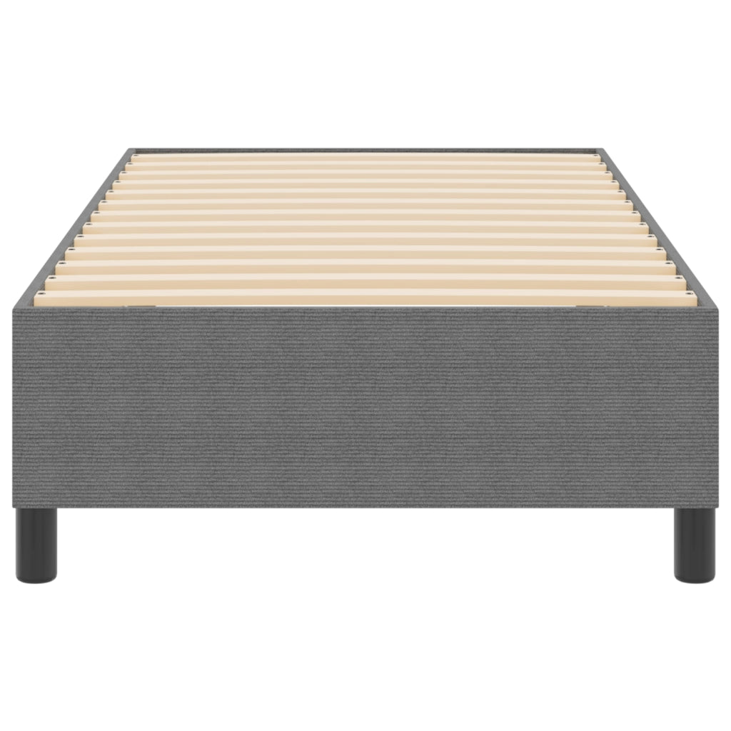 Letto Box Spring Grigio Chiaro 100x200 cm Tessuto a Coste