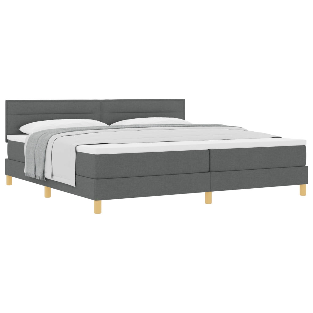 Letto a Mola con Materasso Grigio Scuro 200x200 cm Tessuto