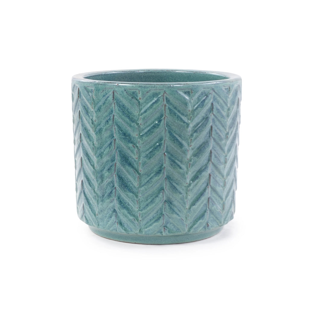 SET DI VASI DA FIORI IN CERAMICA 4 PEZZI Ø38/31,5/24,5/20 CM AQUA BLUE