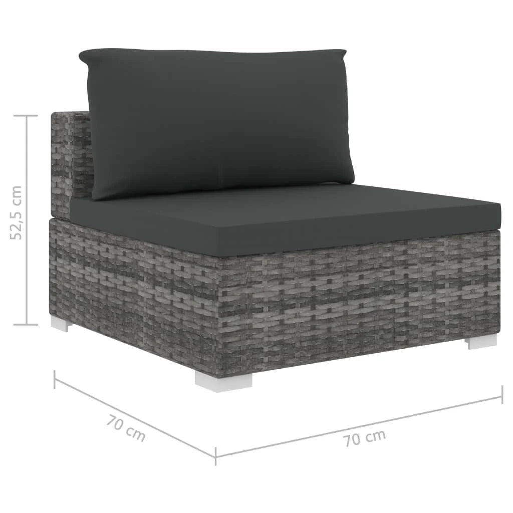 Set di mobili da giardino mobili da esterno set da 4 pezzi con cuscini resina intrecciata grigia 02_0016182