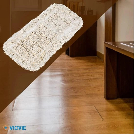Wisserovertrek classico in cotone per pavimenti in parquet e legno reale, 40 cm, 3 pezzi, wisser per pavimenti in alta qualità professionale con fibre naturali, per la pulizia profonda dei pavimenti, in casa, ufficio, industria