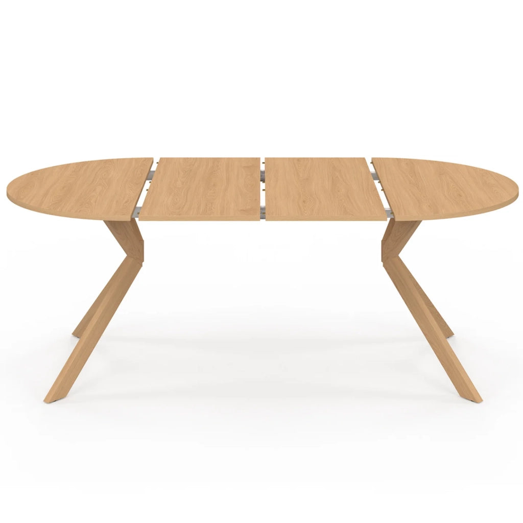 IDMarket - ALIX Tavolo da pranzo rotondo allungabile per 4-10 persone con gamba a ragno effetto faggio 110-200 cm