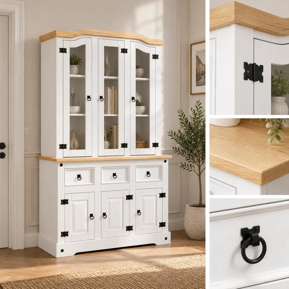 Highboard Corona 112x43x196 Cm Solid Mexican Pine