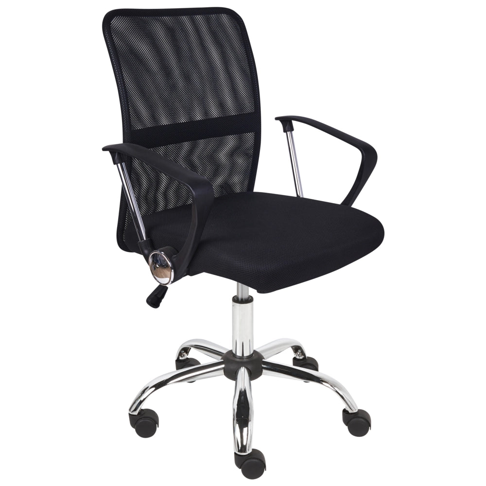 Sedia girevole da ufficio regolabile in altezza con rivestimento in rete nero ufficio in casa