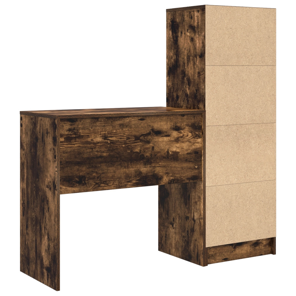 Scrivania con storage rovere affumicato legno ingegnerizzato