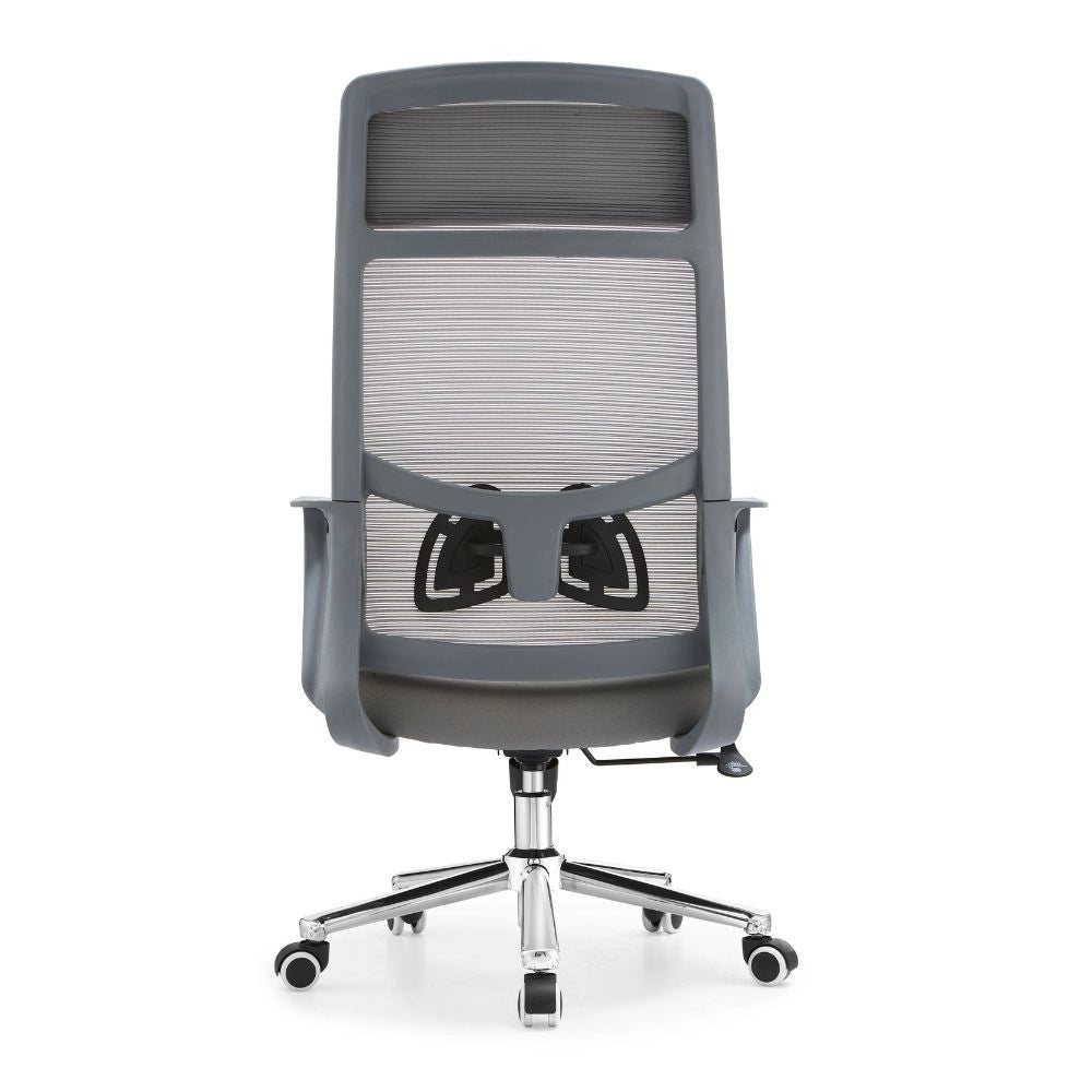 Poltrona ufficio Pasco colore grigio schienale alto traforato