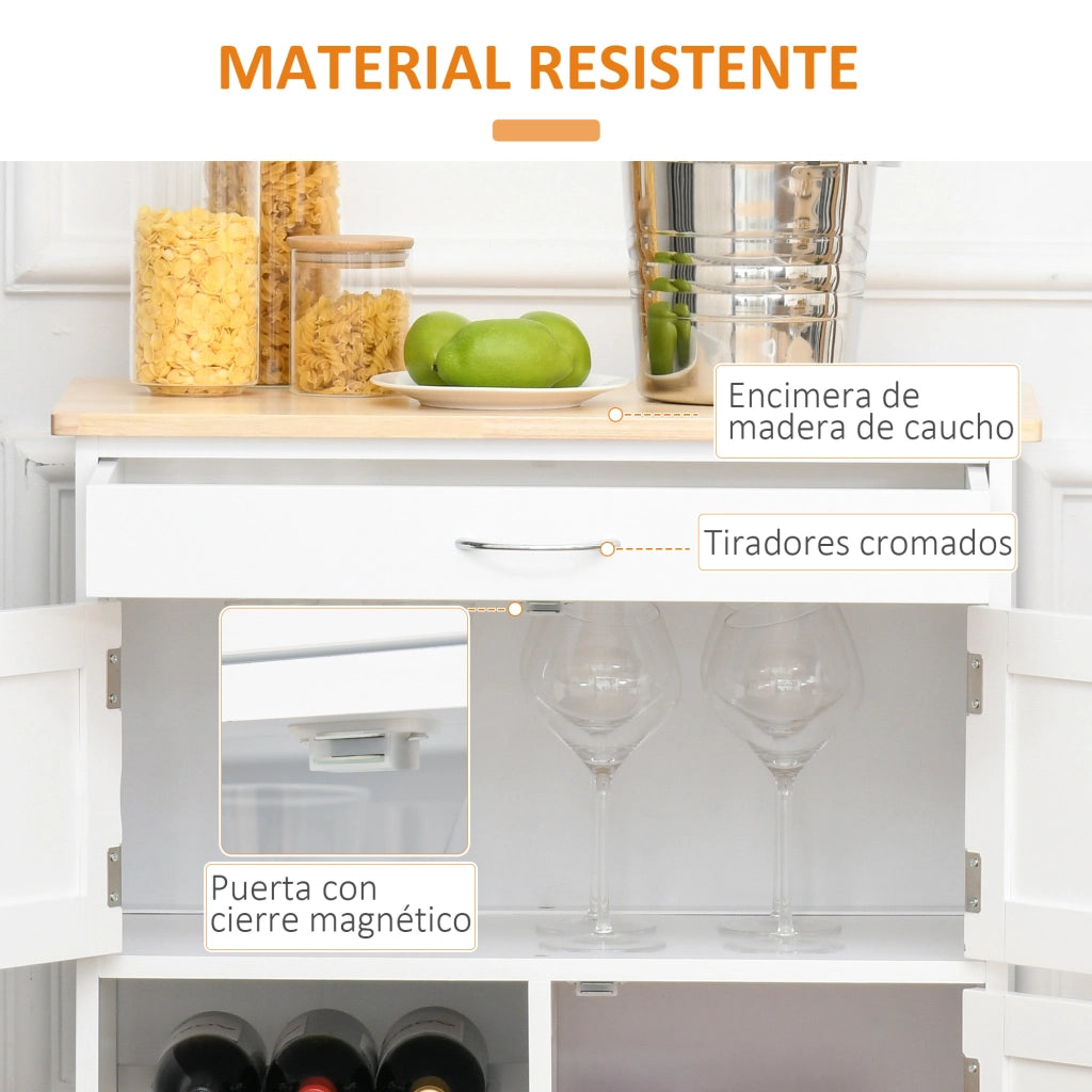 Cassettiera con 2 Armadi e 3 Ripiani Aperti ¨C zephmum ¨C 67x37x87 cm Bianco