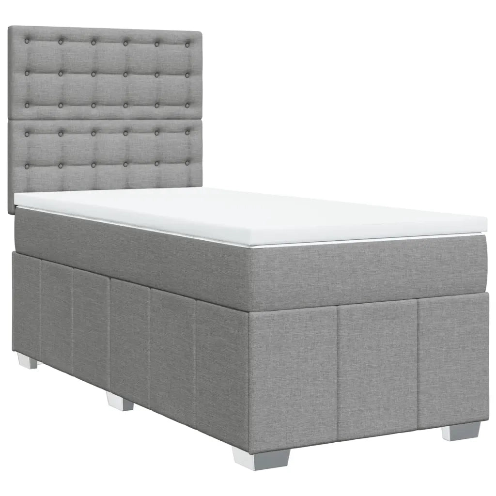 Giroletto a Molle con Materasso Grigio Chiaro100x200 cm Tessuto 3291593