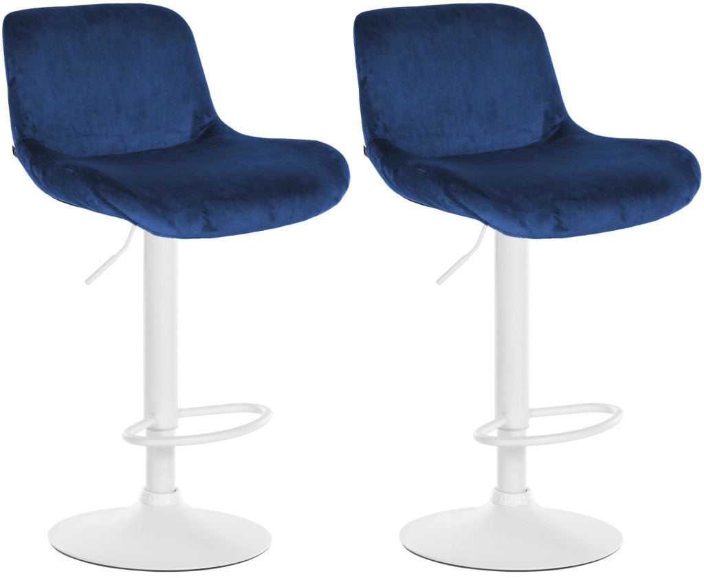 Set di 2 sgabelli da bar Solon velluto bianco 1