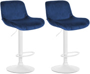 Set di 2 sgabelli da bar Solon velluto bianco 1