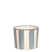 Lido Set 2 Bicchieri Tumbler Righe Grigio in Ceramica Artigianale Fatta a Mano a Civita Castellana, Design Elegante per Tavola e Dessert
