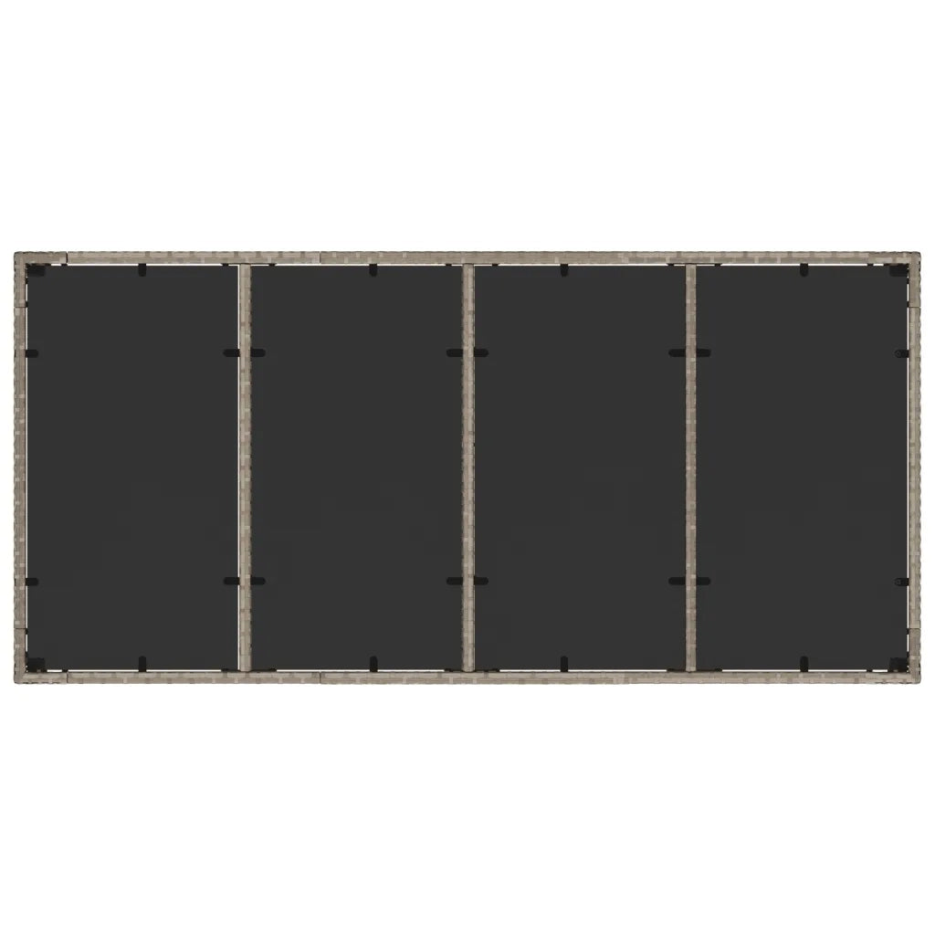 Tavolo Giardino Piano Vetro Grigio Chiaro 190x90x75 Polyrattan 368128