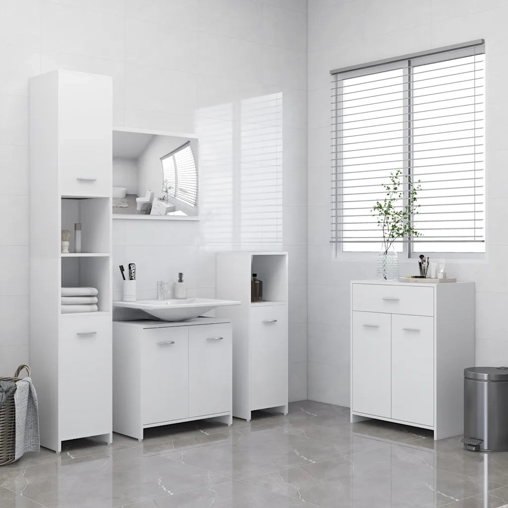 Armadio da Bagno Bianco 60x33x80 cm in Legno tecnico 805024