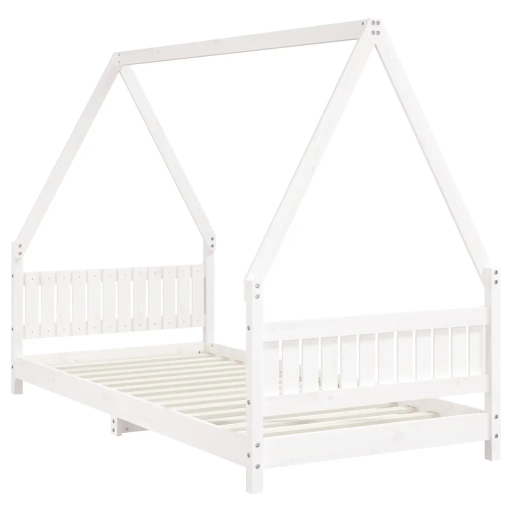 Giroletto per Bambini | Letto Infantile | Lettino Bianco 90x200cm in Legno Massello di Pino