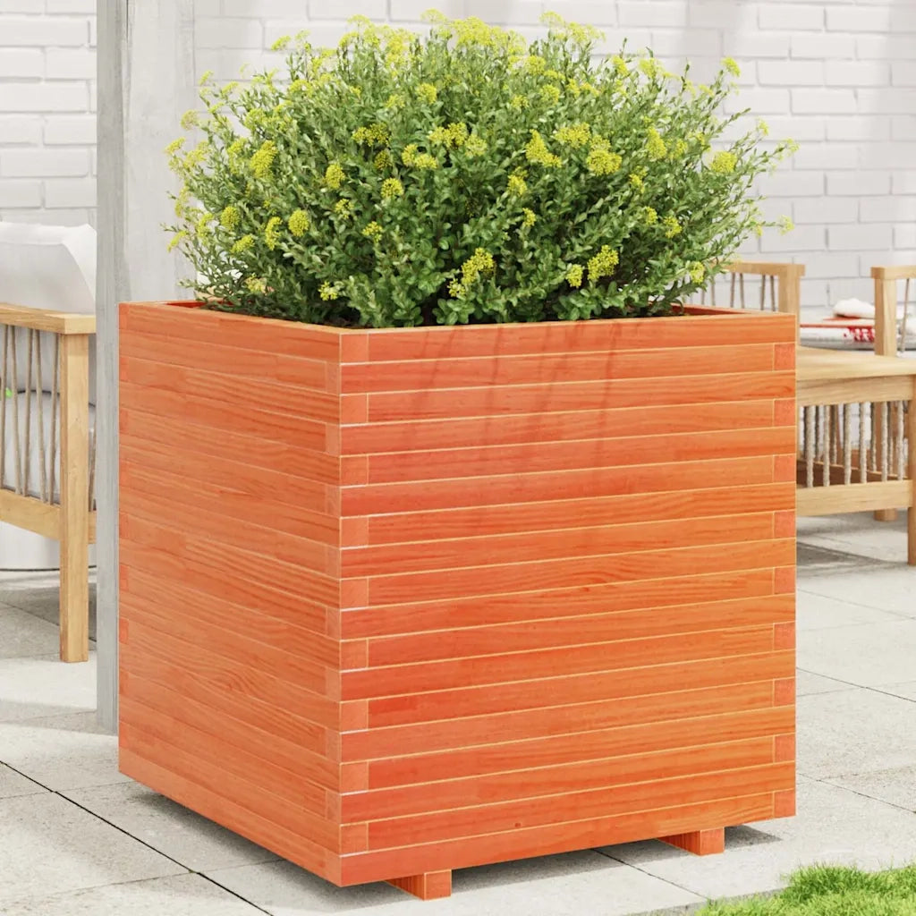 vidaXL Fioriera Giardino Marrone Cera 70x70x72,5cm Legno Massello Pino