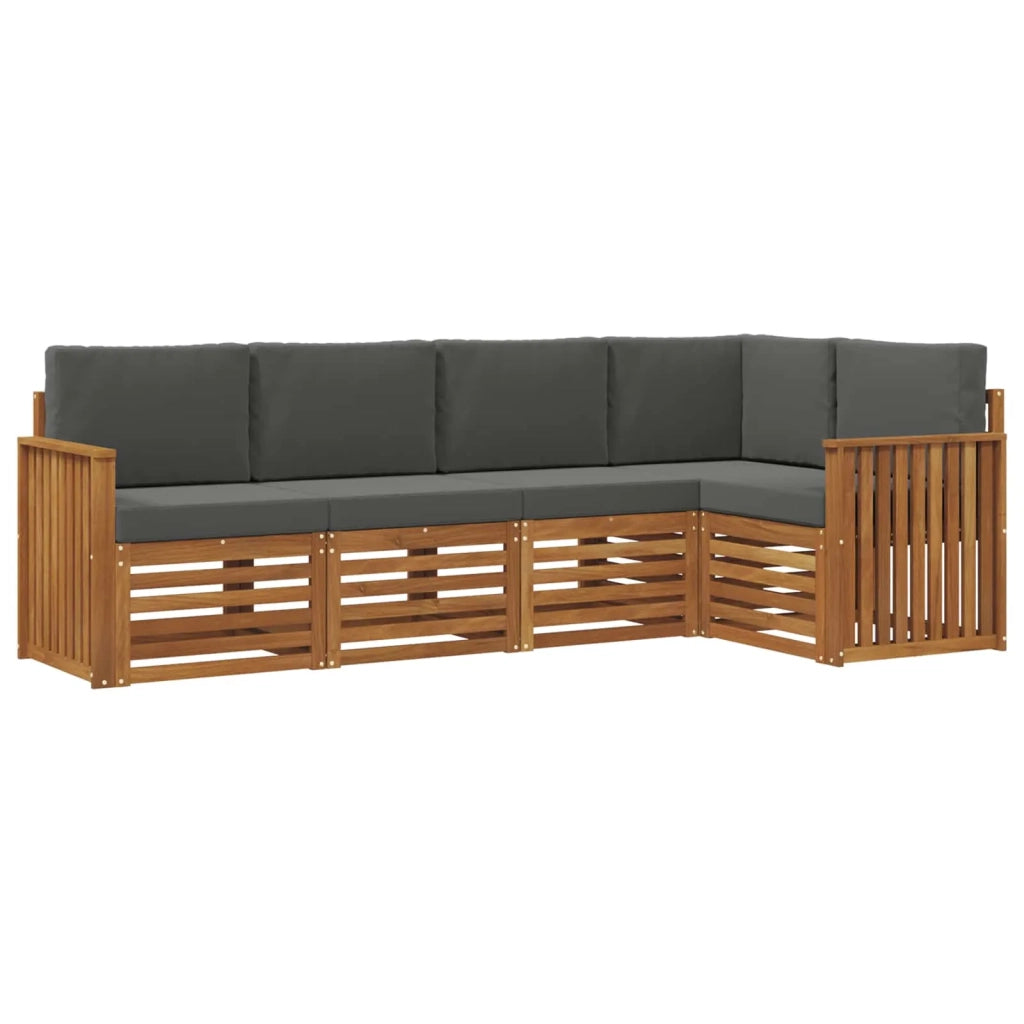 Set divano sezionale con cuscino 5 pcs Naturale e Antracite 3374807