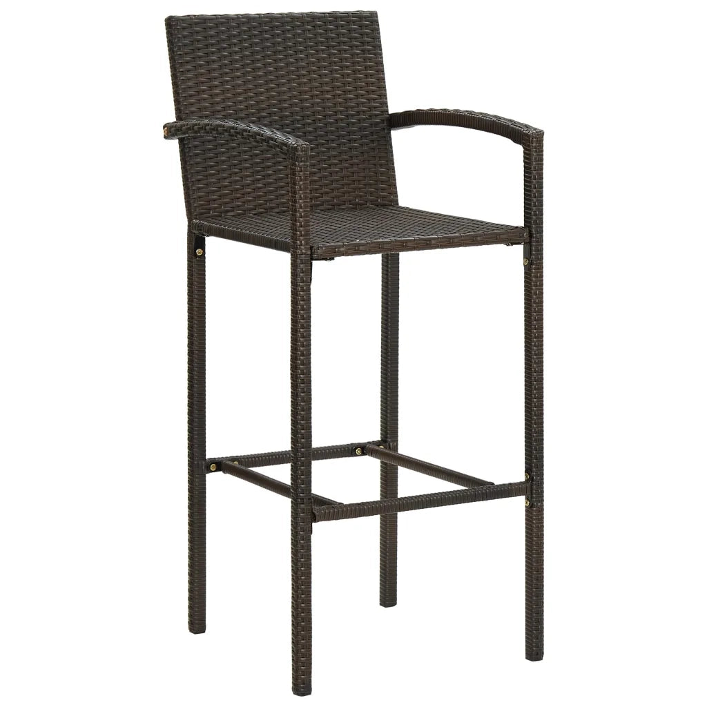 Set Bar da Giardino 5 pz con Braccioli in Polyrattan Marrone cod mxl 34945