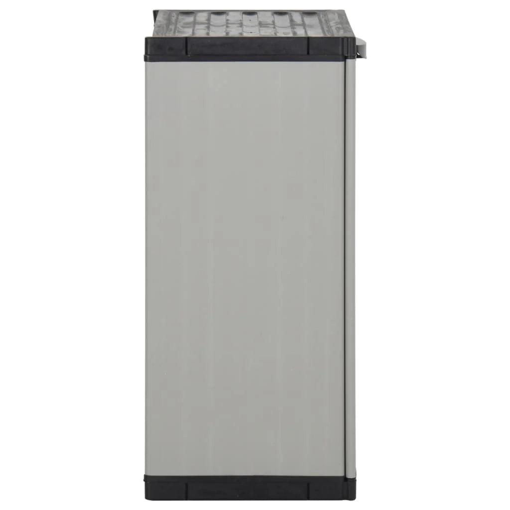 Pattumiera per rifiuti da giardino 68 x 40 x 85 cm PP grigio e nero 02_0006035