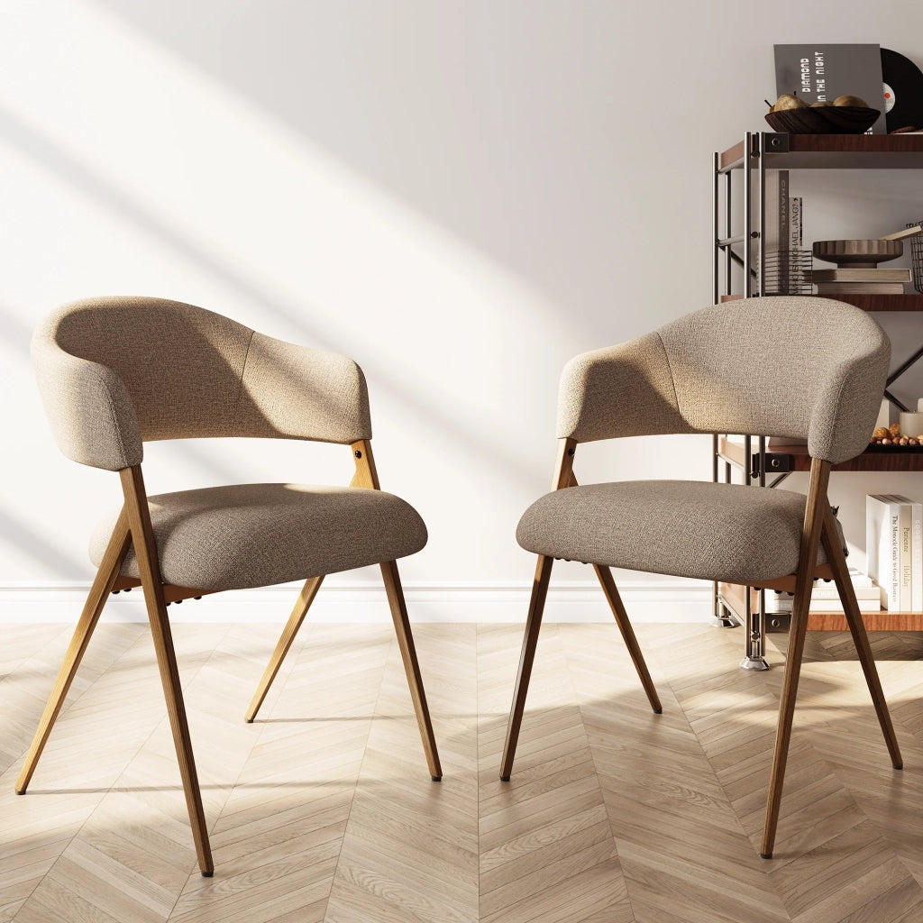 Set di 2 Sedie da Sala da Pranzo – Design Ergonomico e Confortevole, Stile Vintage - marrone
