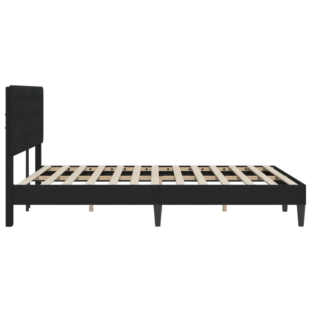 Struttura del letto con testiera Nero 160 x 200 cm Velluto 42027677