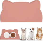 Materassini per cani e gatti, mattoncino premium impermeabile e antiscivolo in silicone per ciotole, 25 x 44 cm, materassino per gatti, forma testa gatto carina, ciotola per cani, sottopiatto per cani e gatti, 25 cm