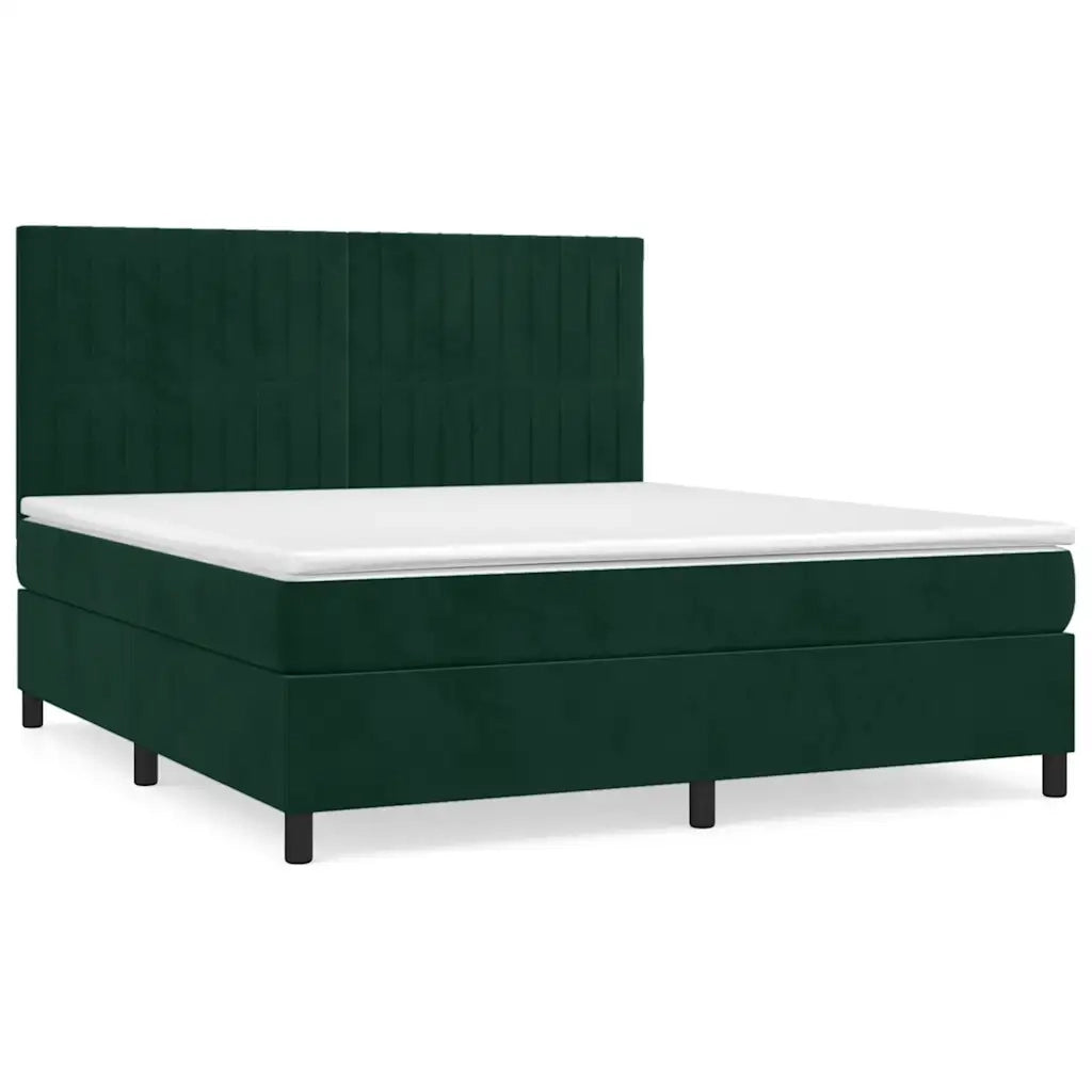 Giroletto a Molle con Materasso Verde Scuro 180x200 cm Velluto 3143160