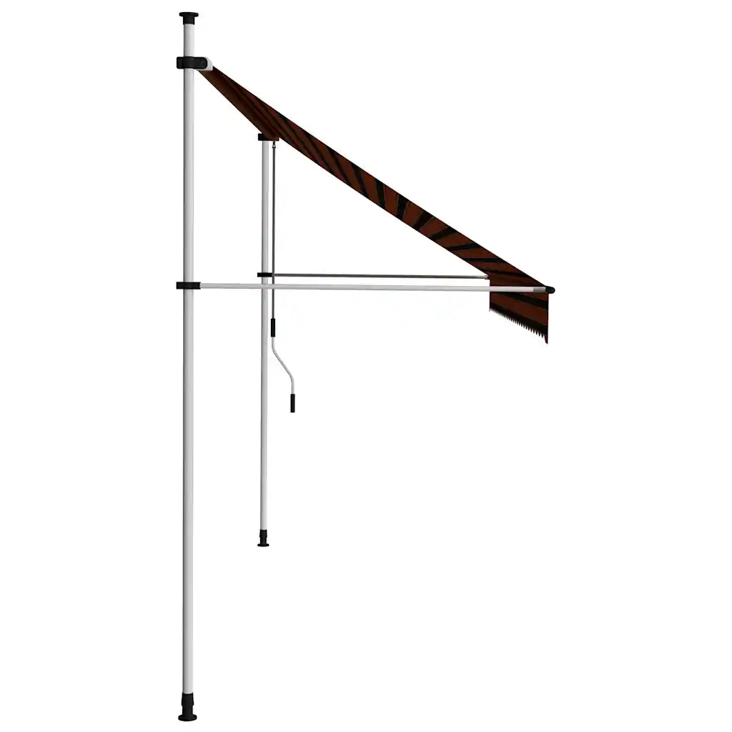 Tenda da Sole Retrattile Manuale-Tenda parasole per Patio 300 cm Arancione e Marrone