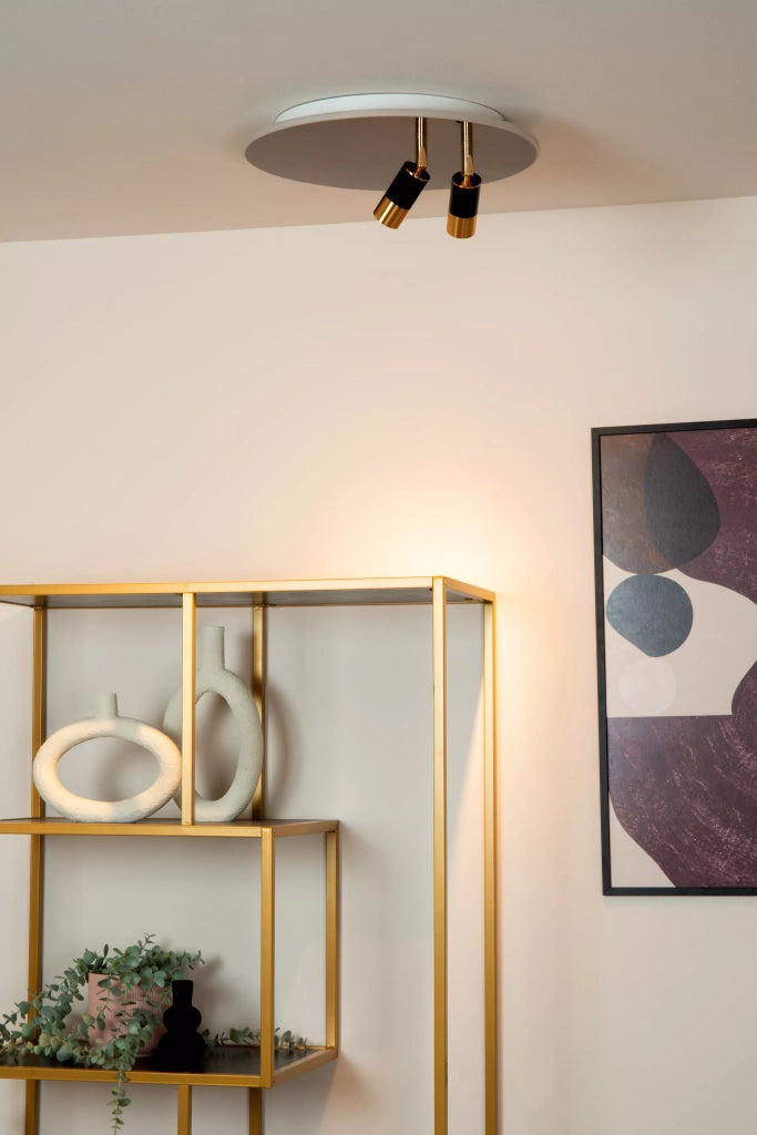 Plafoniera LED Lucide Jubel nera/oro 40cm dimmerabile