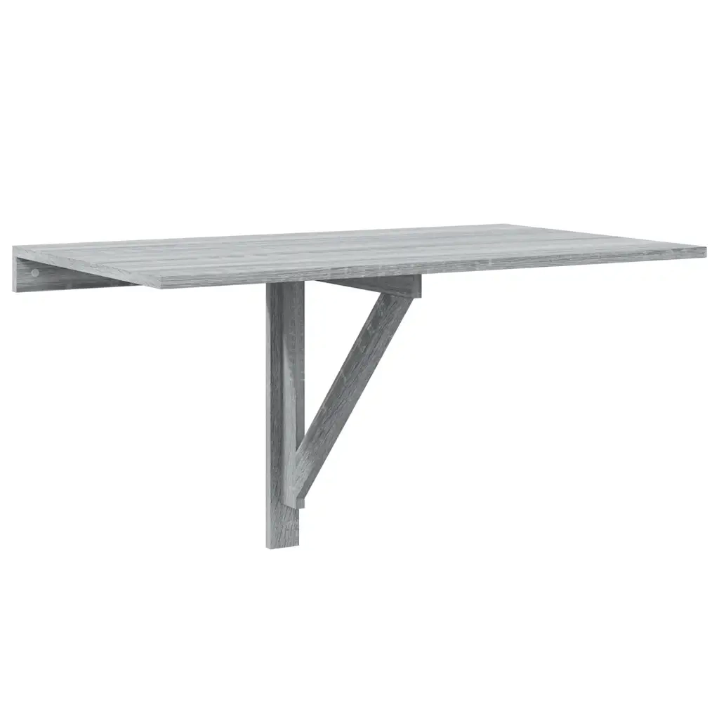 Tavolino Muro Pieghevole Grigio Sonoma 100x60x56 cm Multistrato 342651
