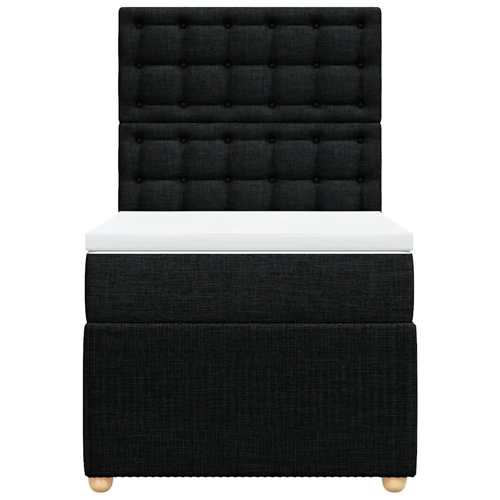 Giroletto a Molle con Materasso Nero 90x200 cm in Tessuto