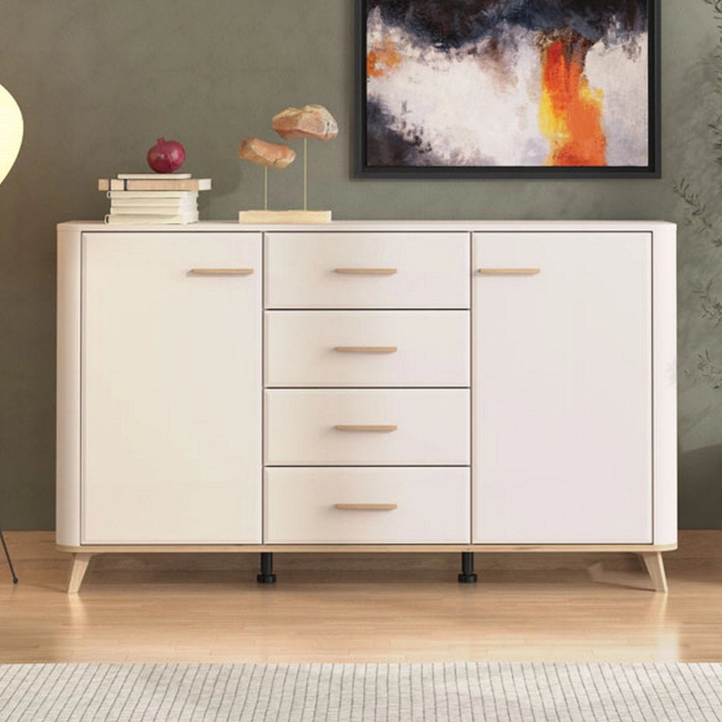 Madia Illorai, Credenza 2 Ripiani, 154x40x90.5h cm Bianco Crema