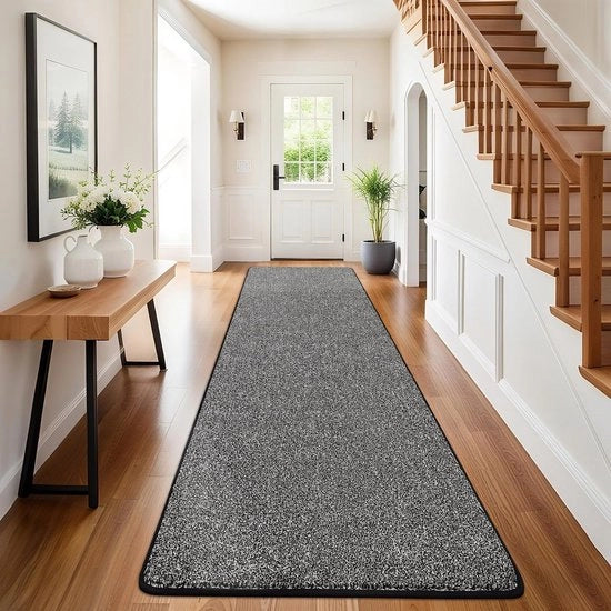 Lunga scarpata antiscivolo, 60x240 cm, nera, lavabile, scarpata per ingresso, tappeto per cucina, scarpata per ingresso, cucina, ingresso, soggiorno