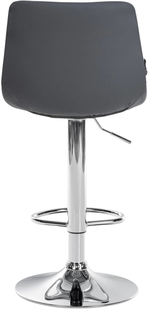 Sgabello Jerry in similpelle grigio,cromo