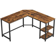 Scrivania per computer scrivania angolare con ripiano portaoggetti tavolo per computer per casa e ufficio facile da montare 138 x 138 x 75 cm marrone rustico 12_0004652