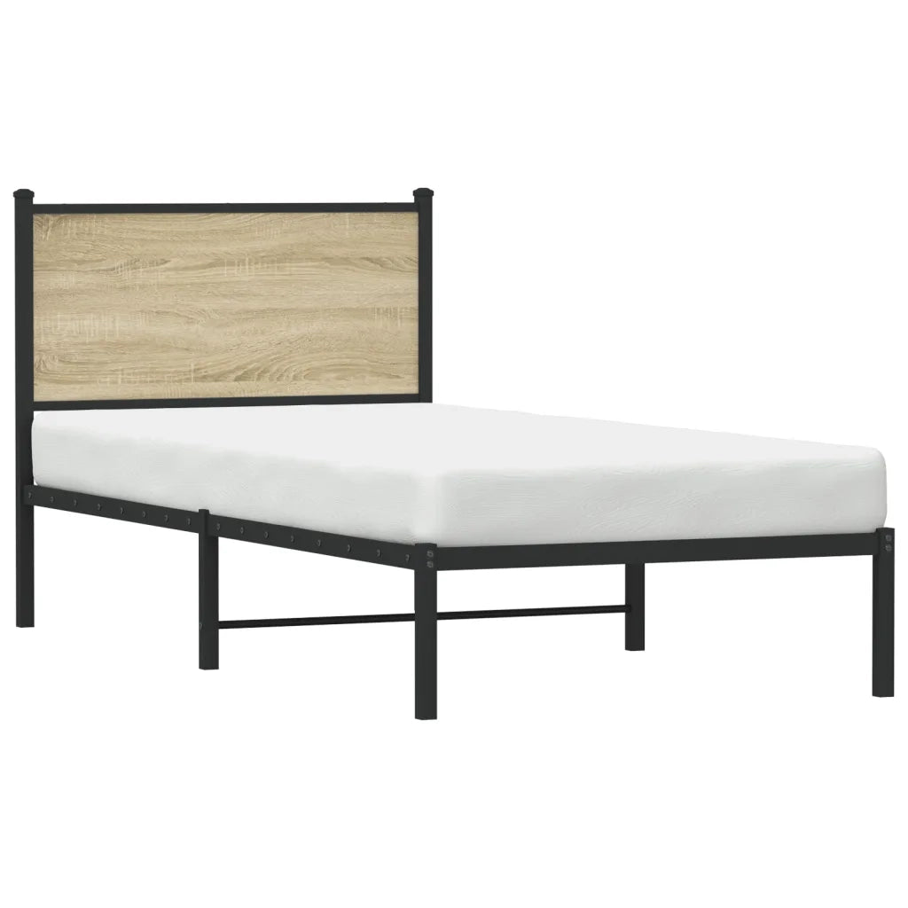 Giroletto senza Materaso in Metallo Rovere Sonoma 90x190 cm