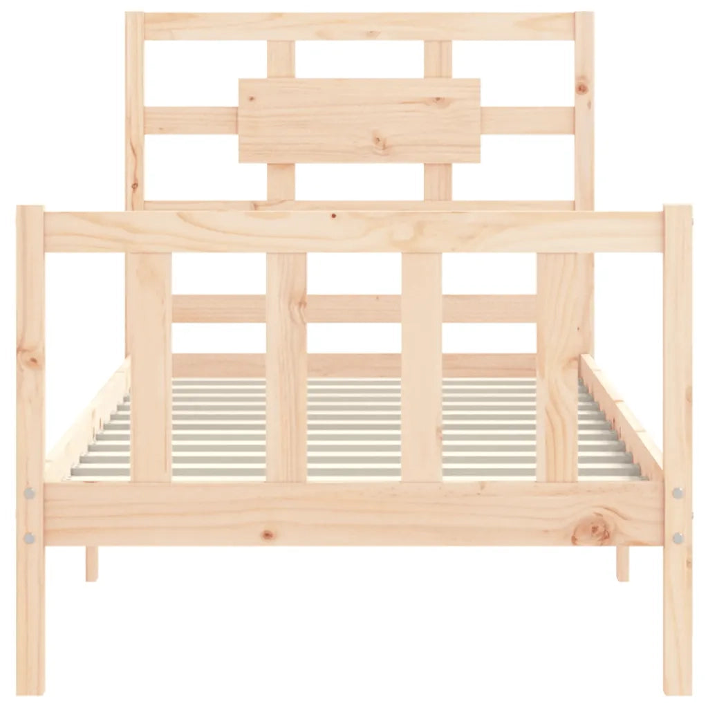 Giroletto con Testiera Single-Struttura Letto in Legno Massello 422494