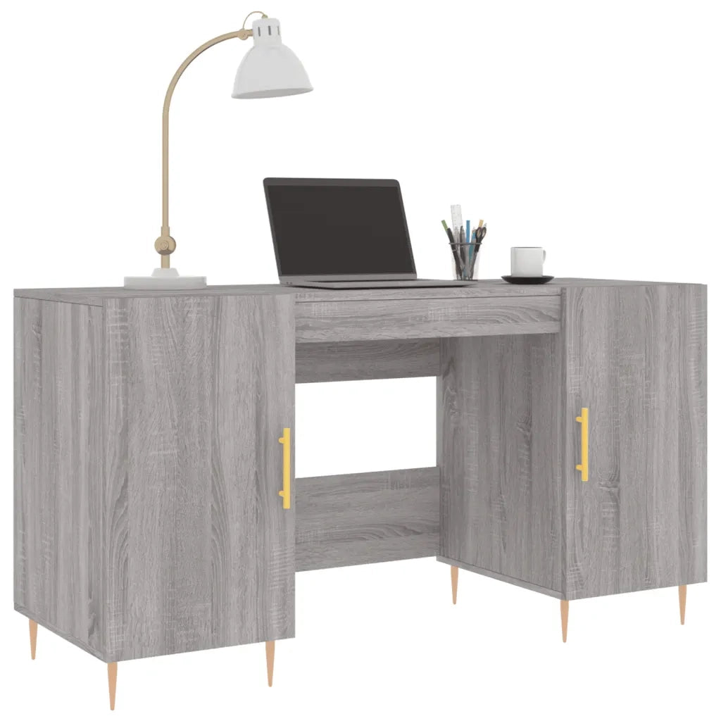 vidaXL Scrivania Grigio Sonoma 140x50x75 cm in Legno Multistrato