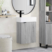 Mobile bagno con rubinetto Sonoma grigio 45,5 x 22,5 x 84 cm